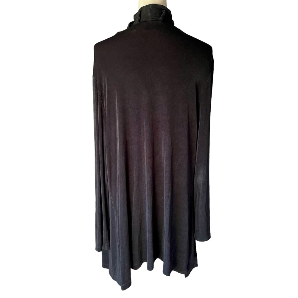 Chico’s Travelers Open Front Black Ruffle Cardigan Jacket Sweater Women Sz 3 XL - Picture 3 of 7